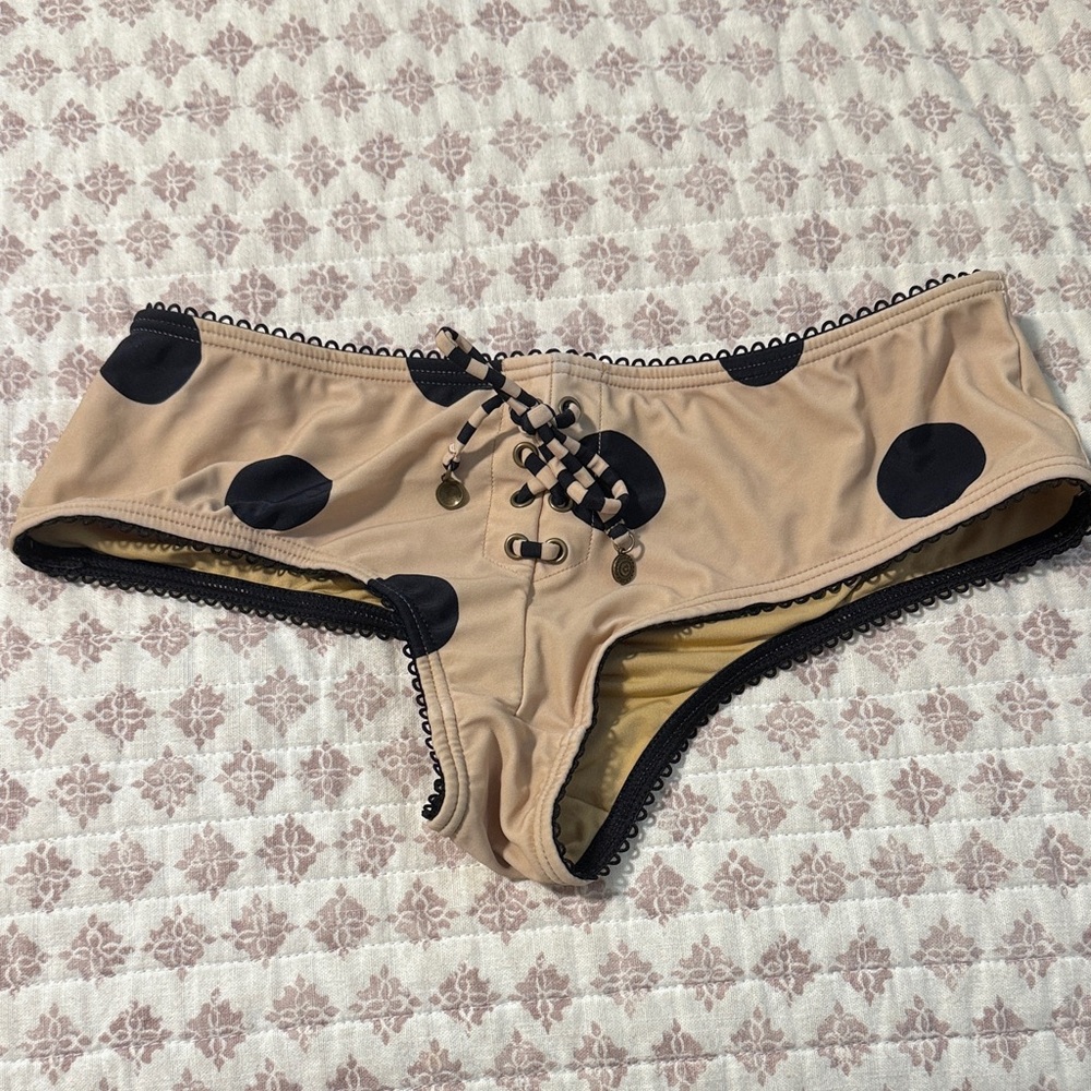 Jaded London Polka Dot Lace-Up Bikini Bottoms